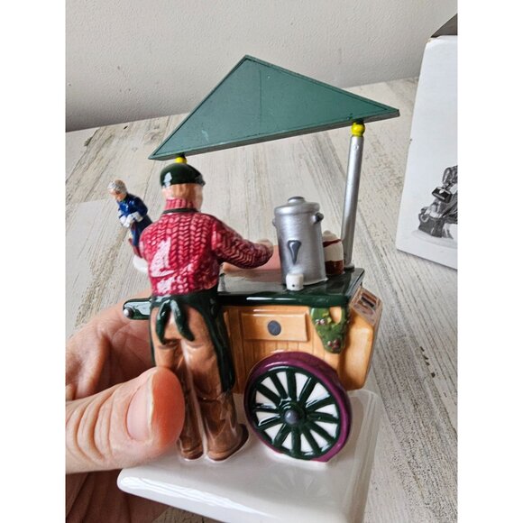Dept 56 54870 Starbucks coffee cart new snow village people shopping vendor vint - Picture 11 of 15